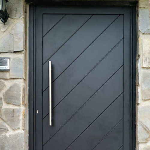 puerta de entrada de lama ancha diagonal aluminio